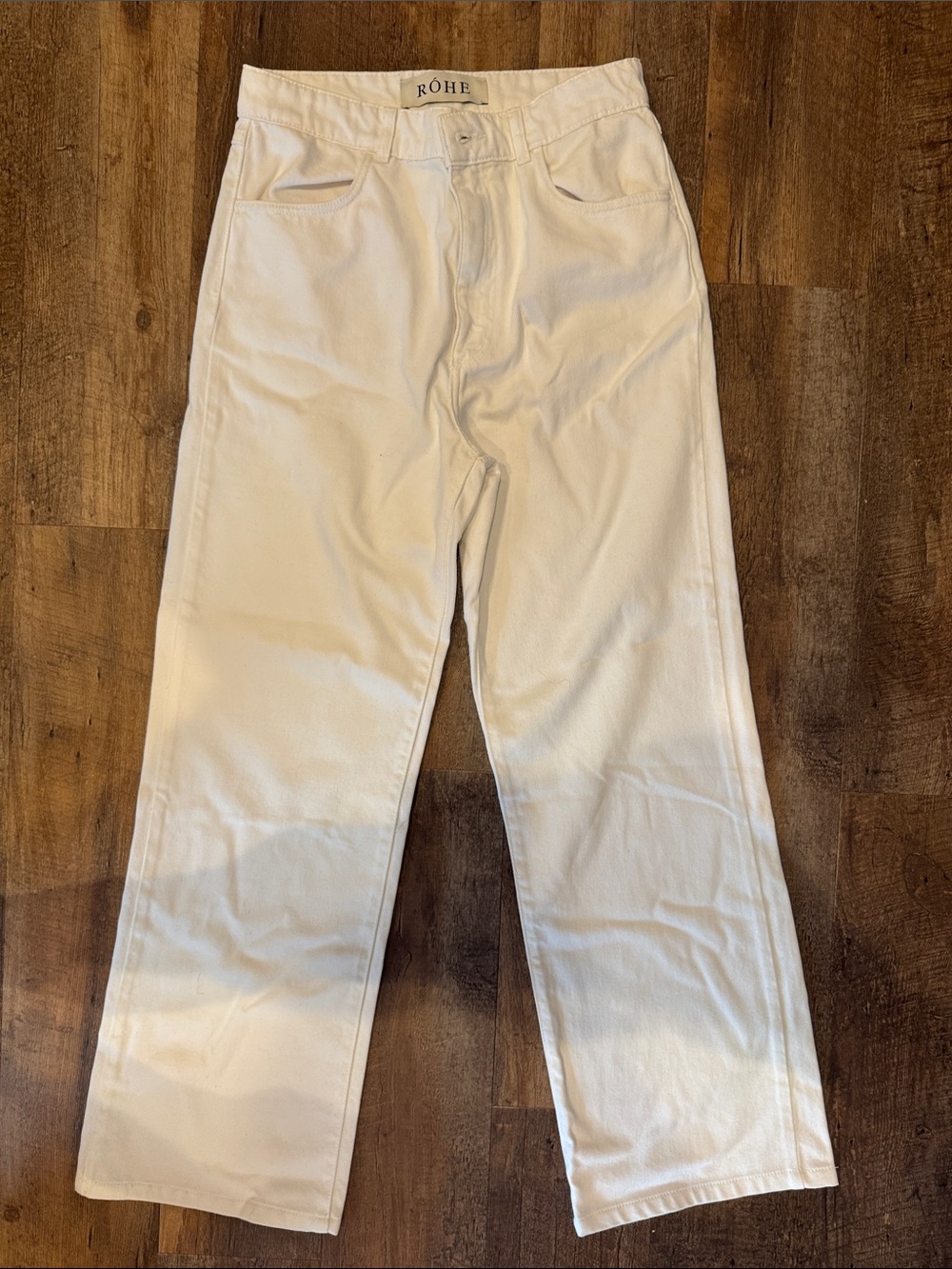 Rohe wide leg white denim jeans. Womens 36 fits 26 us - Picture 3 of 7